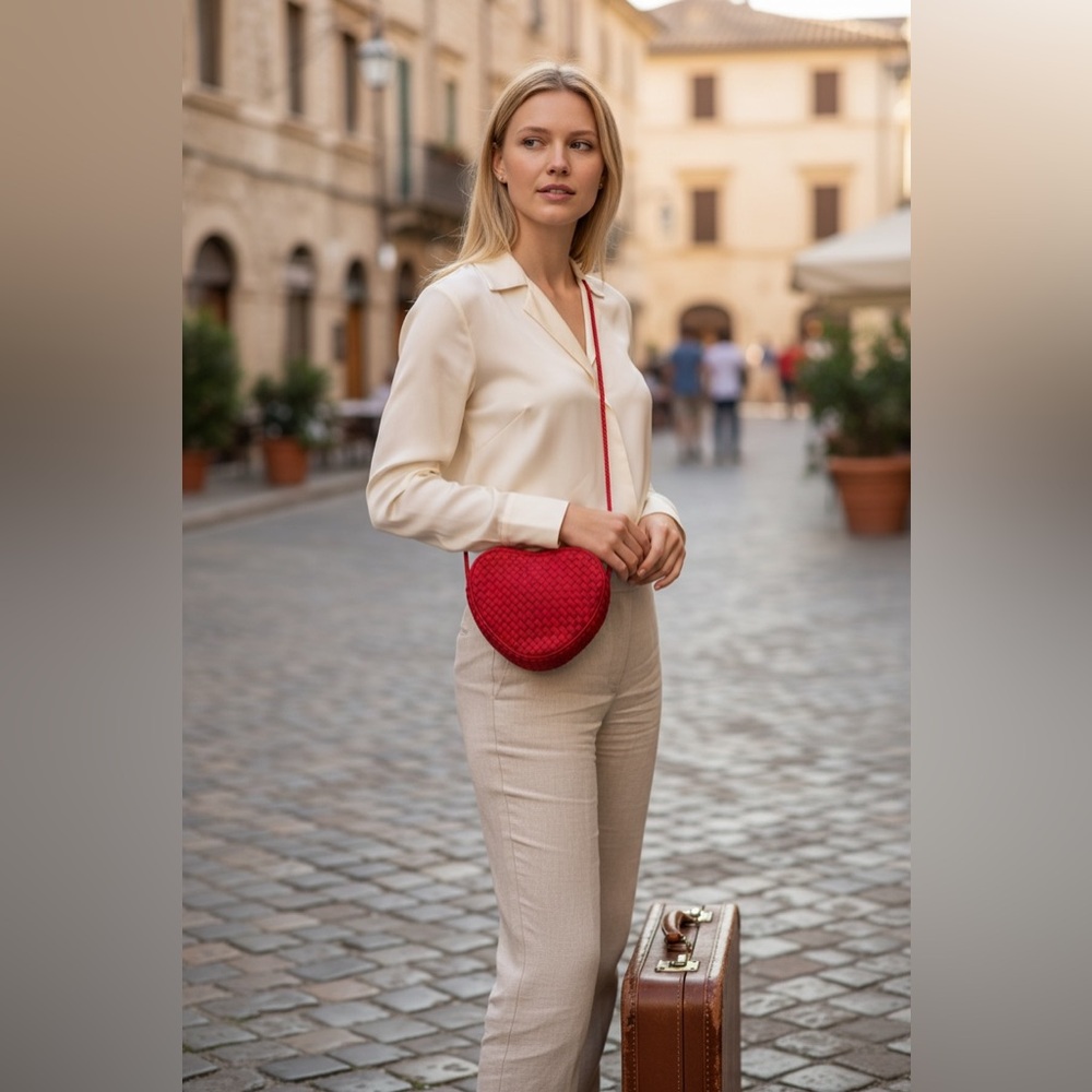 Bottega VenetaSilk crossbody bag Red